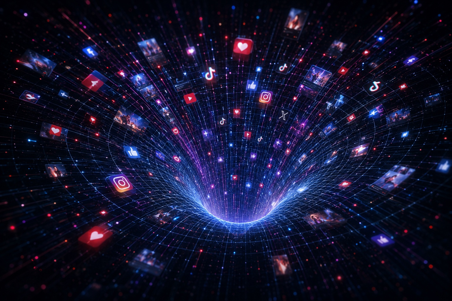 Algorithmic Gravity — social media vortex
