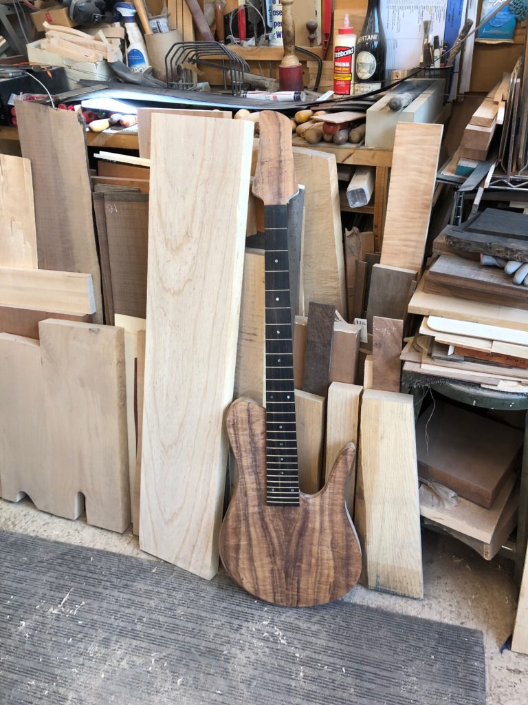 The completed Fodera Imperial 5-string bass